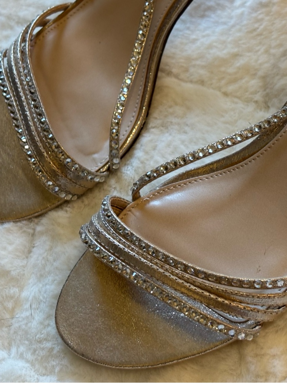 Nina NY Gold Strappy Heels - Picture 9 of 11
